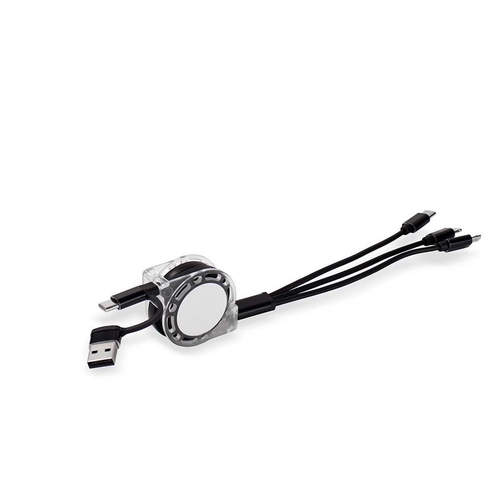 Cabo Retrátil 3 em 1 com Adaptador - 09287