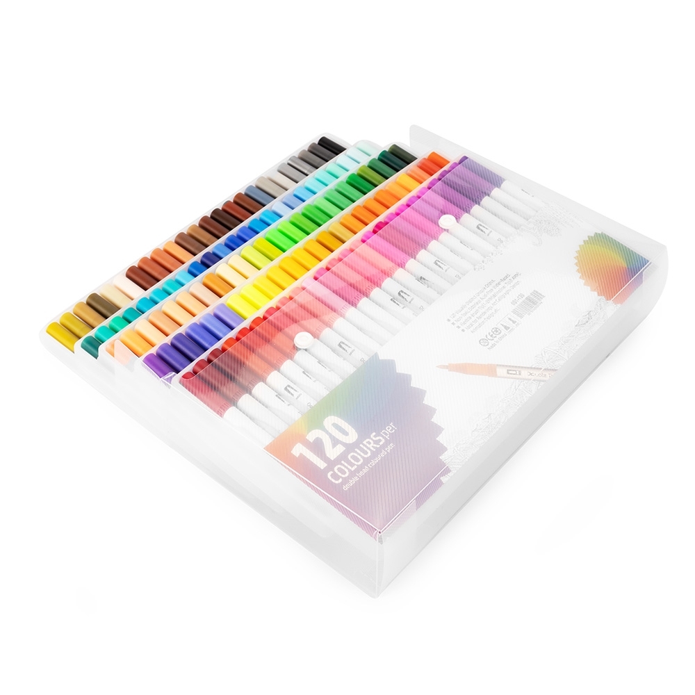 Kit Canetinhas Ponta Dupla Com 120 Cores - 08332-120