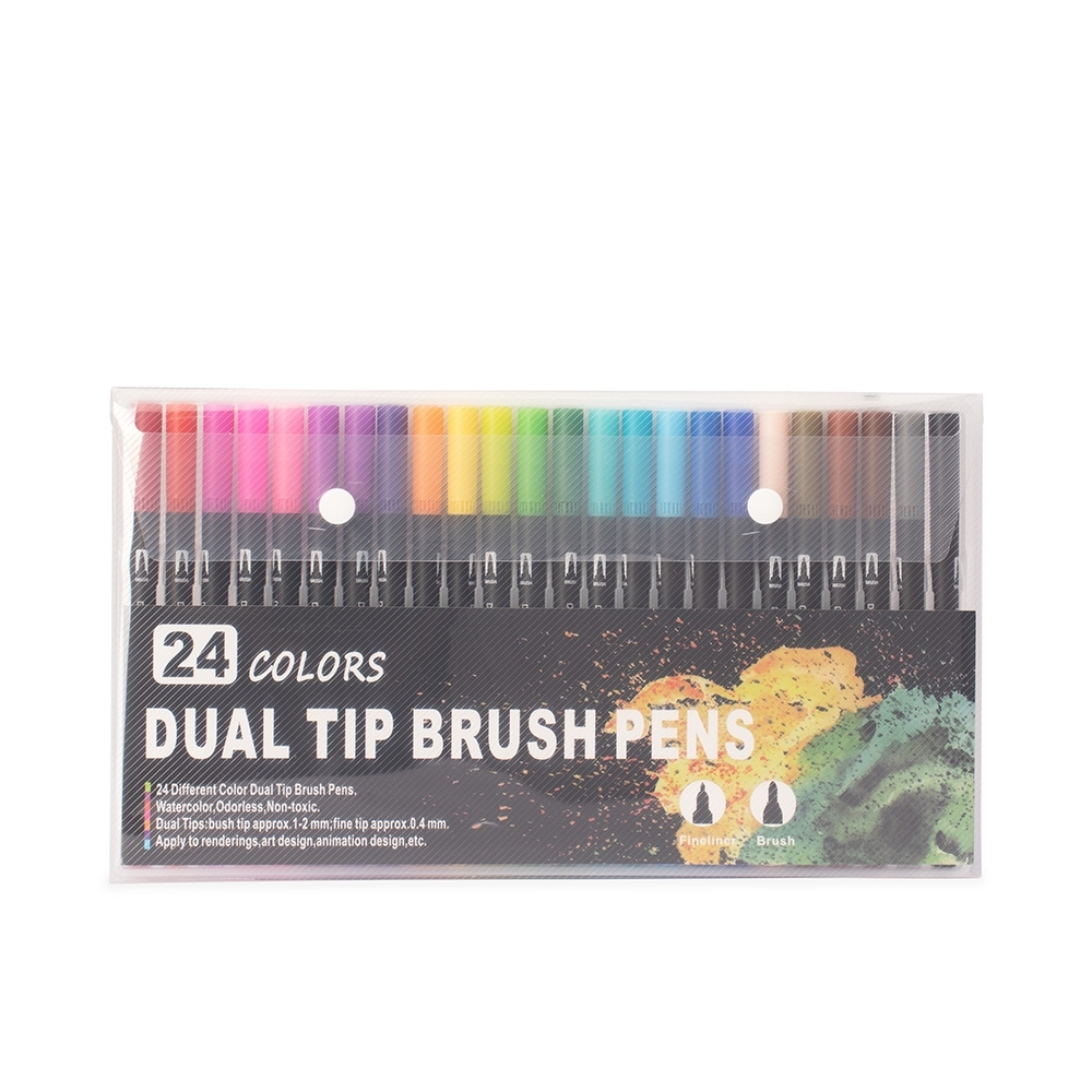 Kit Canetinhas Ponta Dupla 24 Cores - 08332B-24