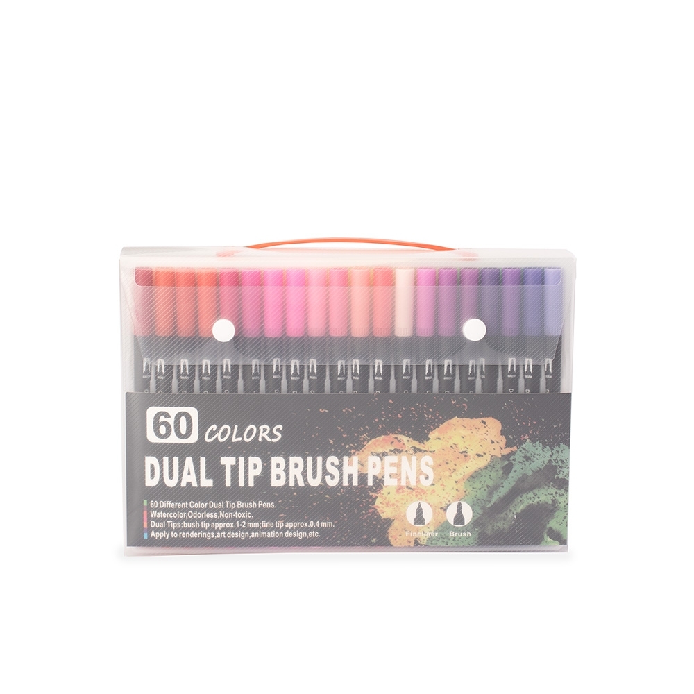 Kit Canetinhas Ponta Dupla 60 Cores - 08332B-60